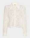 L'agence Anita Floral Lace Button-front Blouse In White