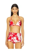 L Agence Annabelle Triangle Bikini Top In Ikebana Rose