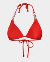 L Agence Annabelle Triangle Bikini Top In Rouge