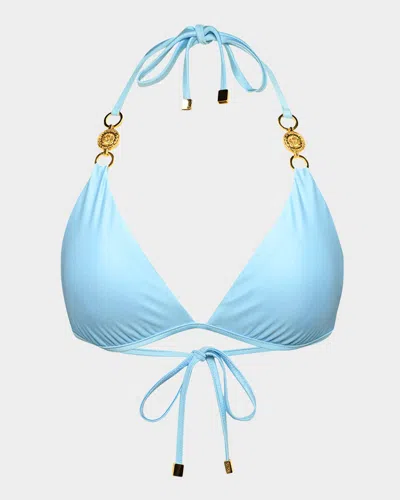 L'agence Annabelle Shimmer Triangle Bikini Top In Sky