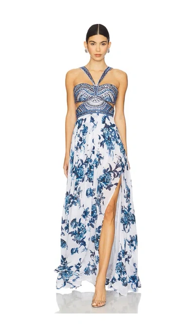 L Agence Annistyn Gown In Blue