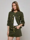 L Agence Anouk Denim Jacket In Green