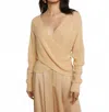 L Agence Antonella Crossover Sweater In Warm Sand In Brown