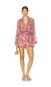 L Agence Kesi Print Arabell Romper In Pink
