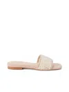 L Agence Armelle Slide Sandal In Ecru/pecan Crochet