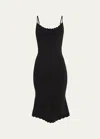 L Agence Asa Knit Midi Dress In Black