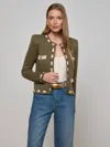 L Agence Astor Contrast Trim Cardigan In Green