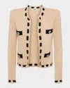 L Agence L'agence Astor Contrast Trim Cardigan In Biscuitblack