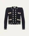 L Agence Astor Contrast Trim Cardigan In Blackcappuccino