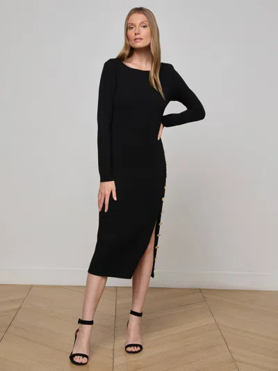 L Agence Astra Midi Dress In Black