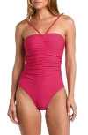 L AGENCE AUBREY RUCHED ONE-PIECE SWIMSUIT