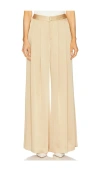 L Agence Aubrie Mid Rise Wide Leg Pant In Tan