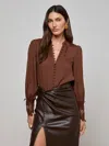 L Agence Ava Blouse In Brown