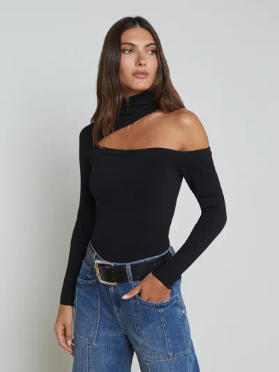L Agence Azia Cutout Turtleneck In Black