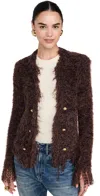 L Agence Azure Cardigan Blazer In Chocolate Ganache