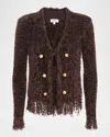 L Agence Azure Cardigan Blazer In Chocolate Ganache