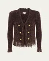 L Agence Azure Cardigan Blazer In Chocolate Ganache