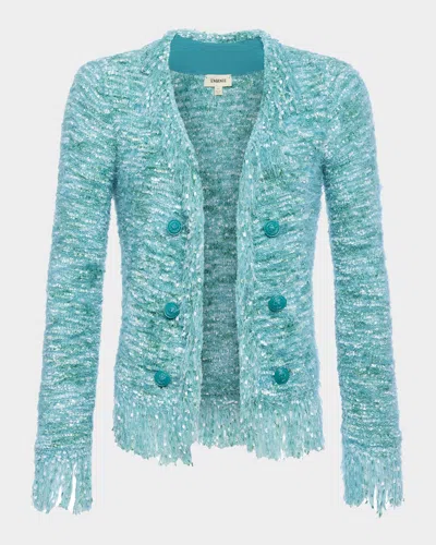 L AGENCE AZURE FUZZY CARDIGAN BLAZER