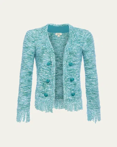 L AGENCE AZURE FUZZY CARDIGAN BLAZER