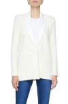 L'agence Baileigh Satin Lapel Knit Blazer In Ivory