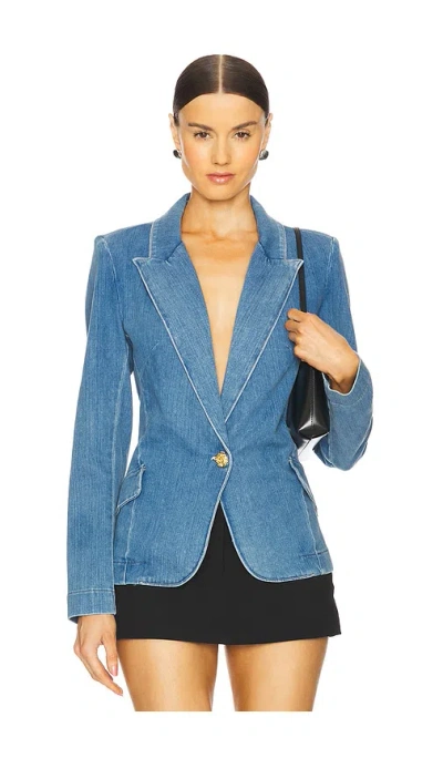 L Agence Baldwin Denim Blazer In Blue