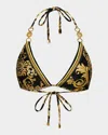 L Agence Baroque Annabelle Triangle Bikini Top In Black
