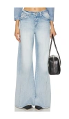 L Agence Beau High Rise T-seam Wide Leg In Blue