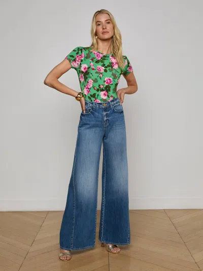 L Agence Beau Wide-leg Jean In Blue