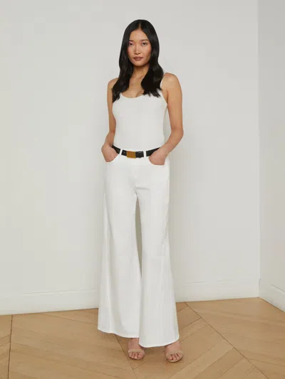 L Agence Beau Wide-leg Jean In Blanc