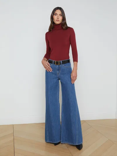 L Agence Beau Wide-leg Jean In Red