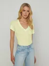 L'agence Becca Cotton V-neck Tee In Neutral