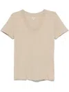 L Agence Becca V-neck Short-sleeve Tee In Neutrals