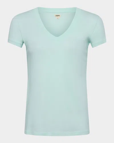L Agence Becca V-neck Short-sleeve Tee In Pale Jade