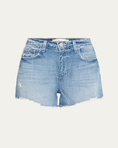 L'agence Beck High-rise Denim Shorts In Santee Des
