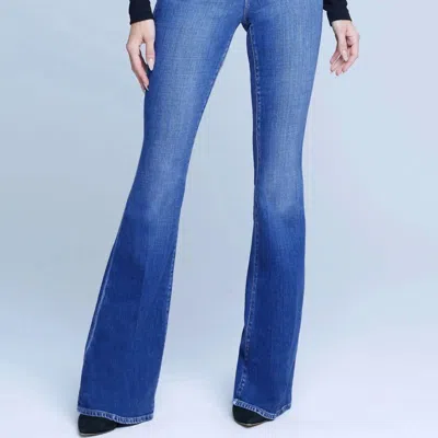 L Agence Bell High Rise Flare Jean In Blue