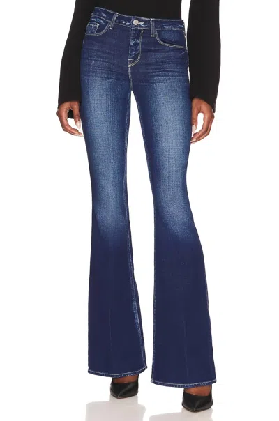 L Agence Bell High Rise Flare Jean In Frisco In Blue