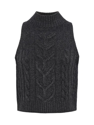 L Agence Bellini Top In Charcoal In Grey