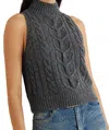 L Agence Bellini Top In Charcoal In Pink