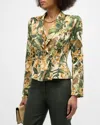 L AGENCE BETHANY JUNGLE PRINTED STRUCTURED BLAZER