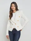 L Agence Bethany Knit Blazer In Ivory/gold