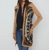 L Agence Beverly Silk Panel Cardigan In Multi
