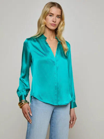 L Agence Bianca Blouse In Blue