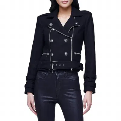 L Agence Billie Belted Jacket In Midnight