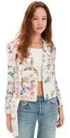 L Agence Billie Belted Leather Jacket Charonda Butterfly In Charonda Butterfly