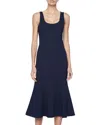 L Agence Bisous Flared Midi Dress In Blue