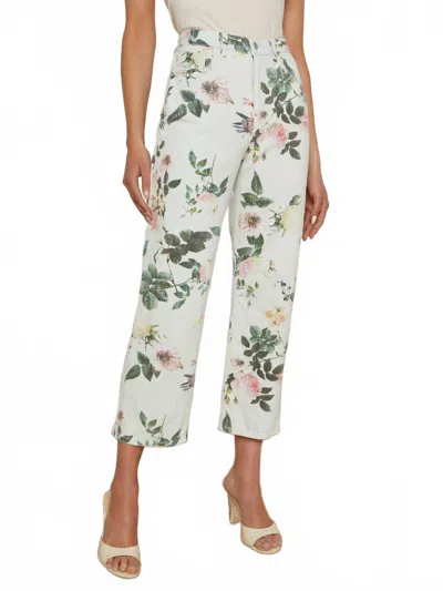 L Agence Blaine Cropped Stovepipe Jeans In Multi Floral Bleach