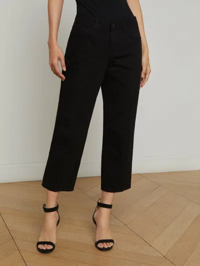 L Agence Blaine Low Rise Crop Stovepipe Jeans In Noir