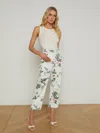 L Agence Blaine Cropped Stovepipe Jeans In Multi Floral Bleach In Multi Floral Bleach