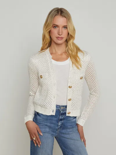 L AGENCE BLANCA SEQUIN CARDIGAN