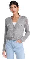 L AGENCE BLANCA SEQUIN CROP CARDIGAN SILVER